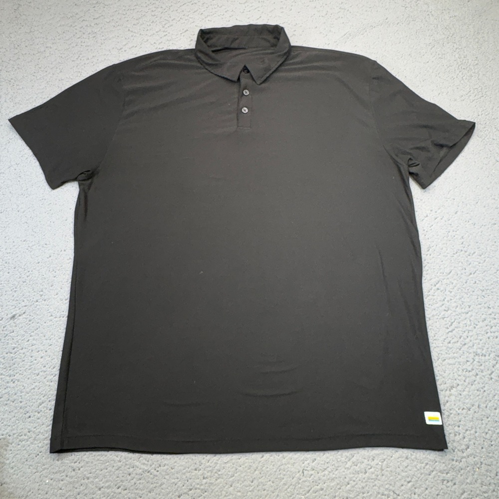Vuori Polo Shirt Mens XL Black Performance Stretch Strato Tech Athleisure Golf